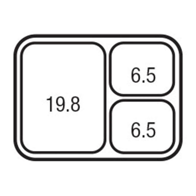 Three Compartment Small Tray Capacity