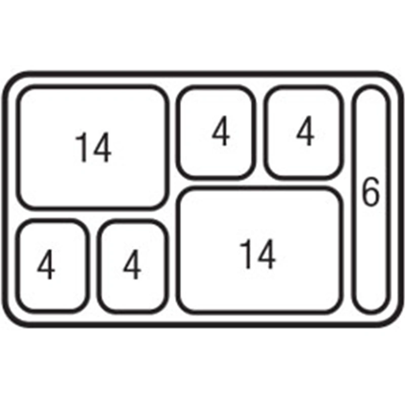 Seven Compartment Base Tray Capacity