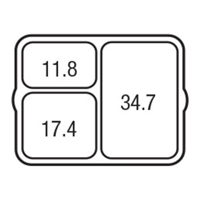 Three Compartment Large Tray Capacity